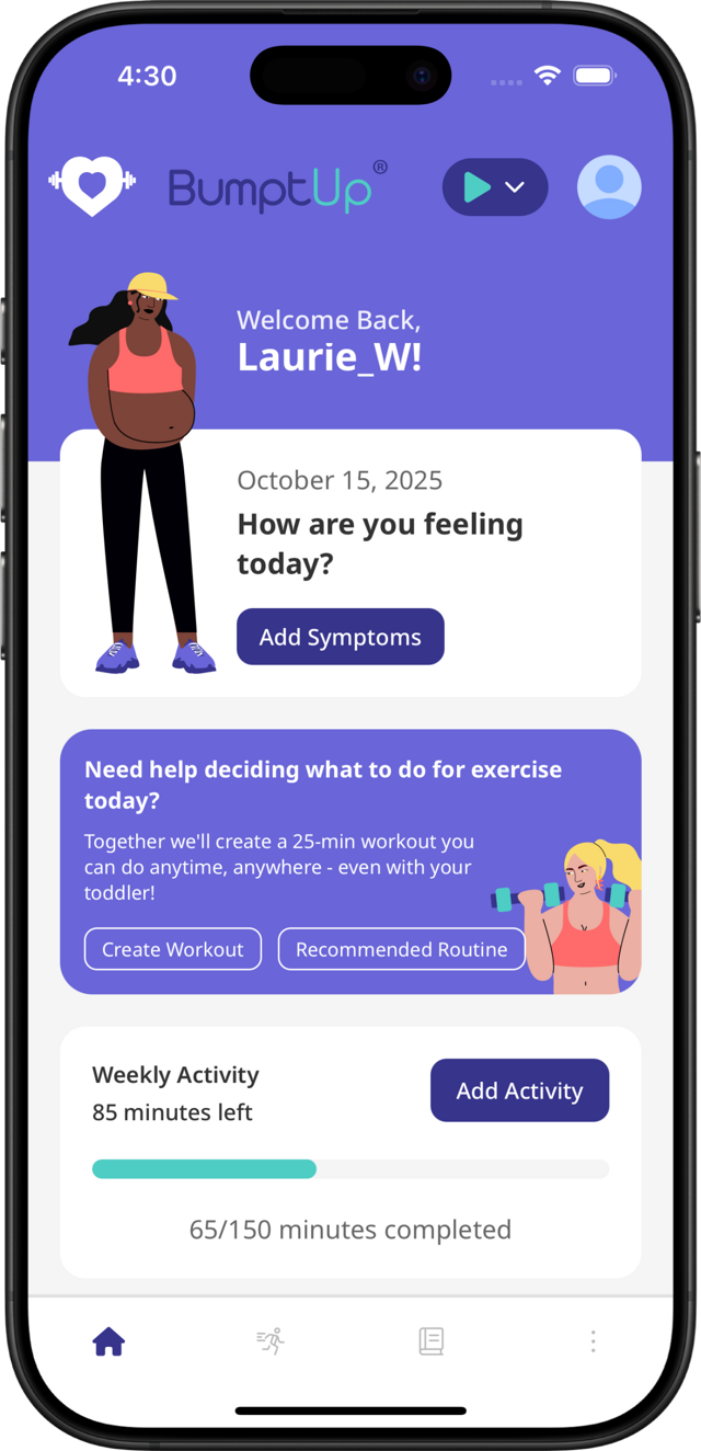 BumptUp app home screen